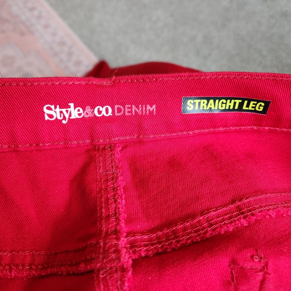 Style &Co Red Jeans - Picture 4 of 7